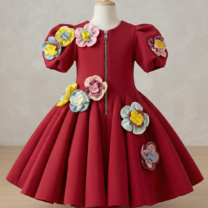 The Crimson Architectural Gala Gown